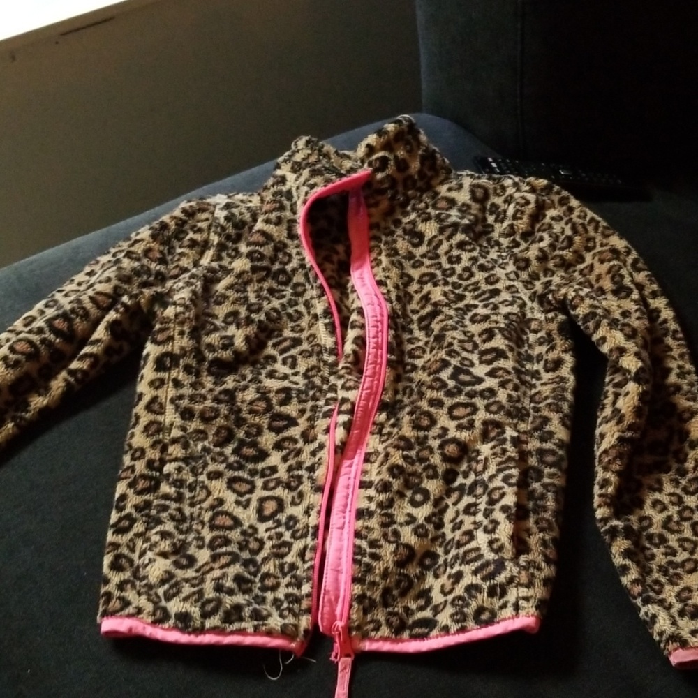 Leopard soft girls jacket